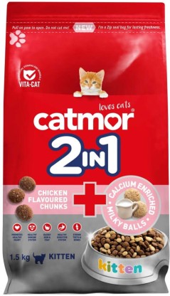 Catmor 2-in-1 Chunks Dry Chicken 1.5 kg Dry Young Cat Food